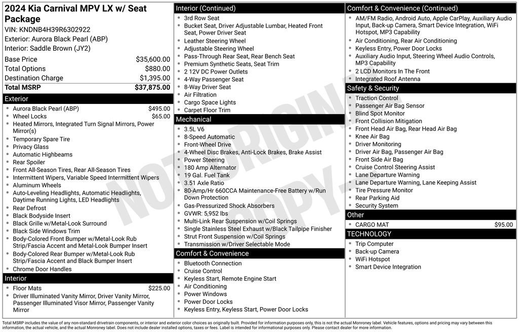 Used 2024 Kia Carnival LX FWD image 5