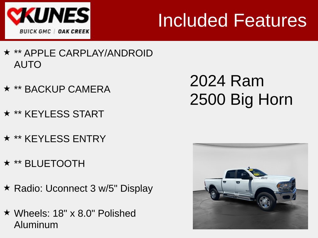 Used 2024 RAM 2500 Big Horn w/ Bed Utility Group AWD/4WD image 2