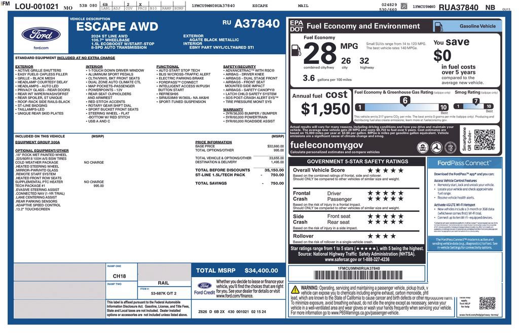 Used 2024 Ford Escape ST-Line w/ Tech Pack #1 AWD/4WD image 32