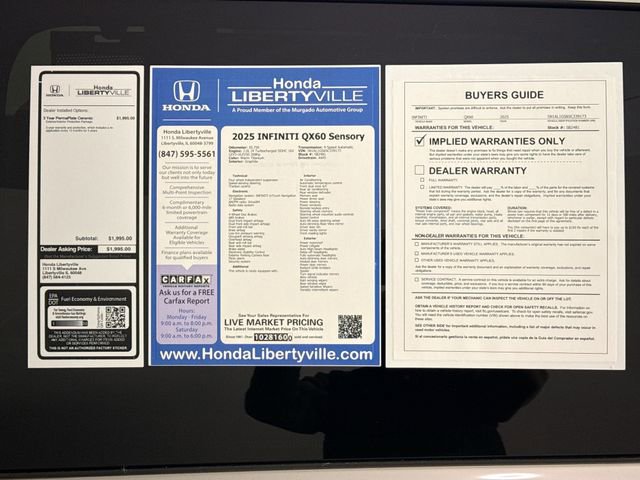 Used 2025 INFINITI QX60 Sensory w/ Vision Package image 58