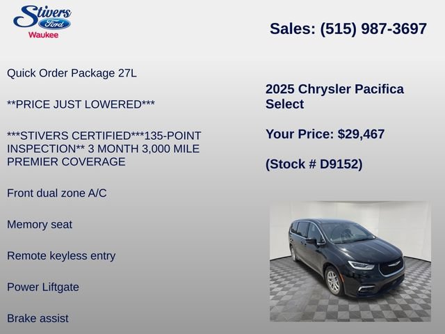 Used 2025 Chrysler Pacifica Select FWD image 8