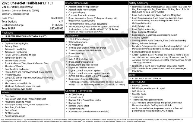 Used 2025 Chevrolet TrailBlazer LT AWD/4WD image 7