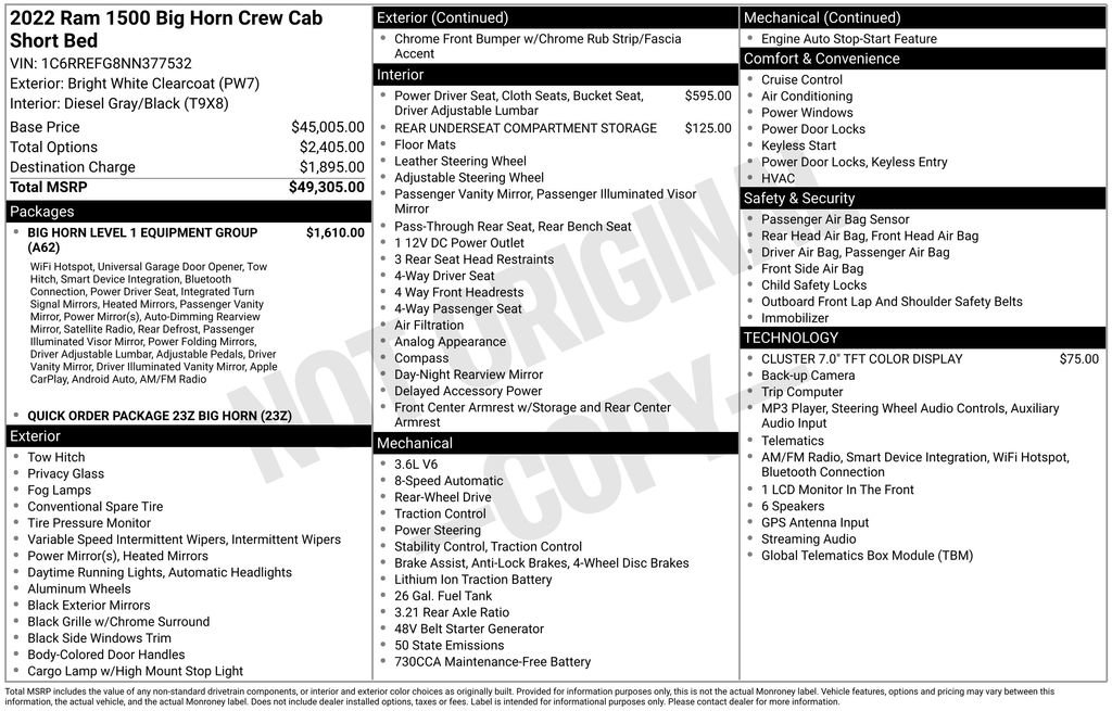 Used 2022 RAM 1500 Big Horn RWD image 5