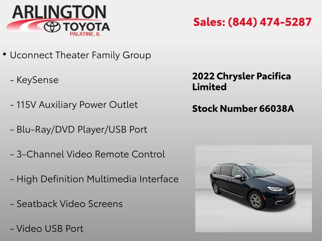 Used 2022 Chrysler Pacifica Limited w/ Uconnect Theater Family Group FWD image 2