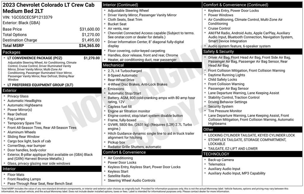 Used 2023 Chevrolet Colorado LT w/ LT Convenience Package RWD image 6