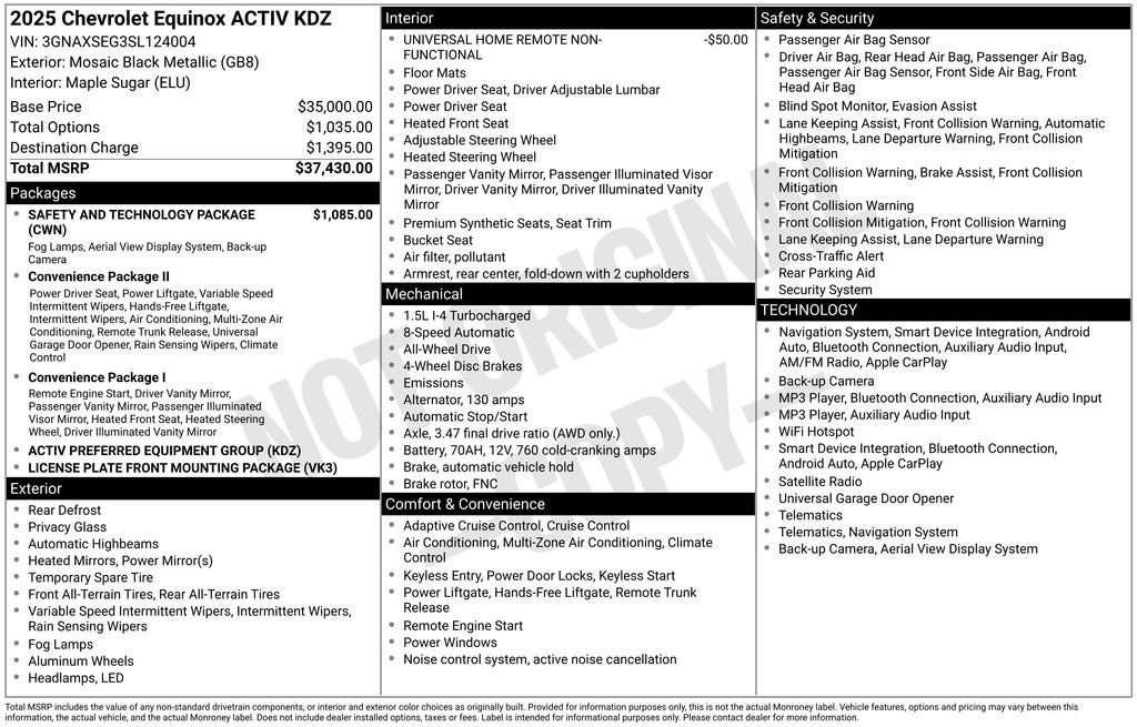 Used 2025 Chevrolet Equinox ACTIV w/ Safety and Technology Package AWD/4WD image 44