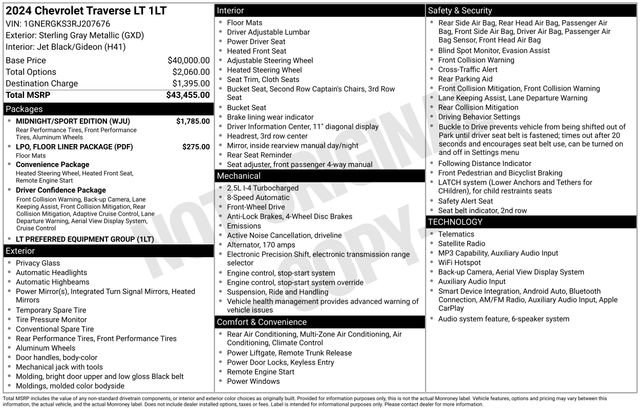 Used 2024 Chevrolet Traverse LT w/ Midnight/Sport Edition FWD image 2