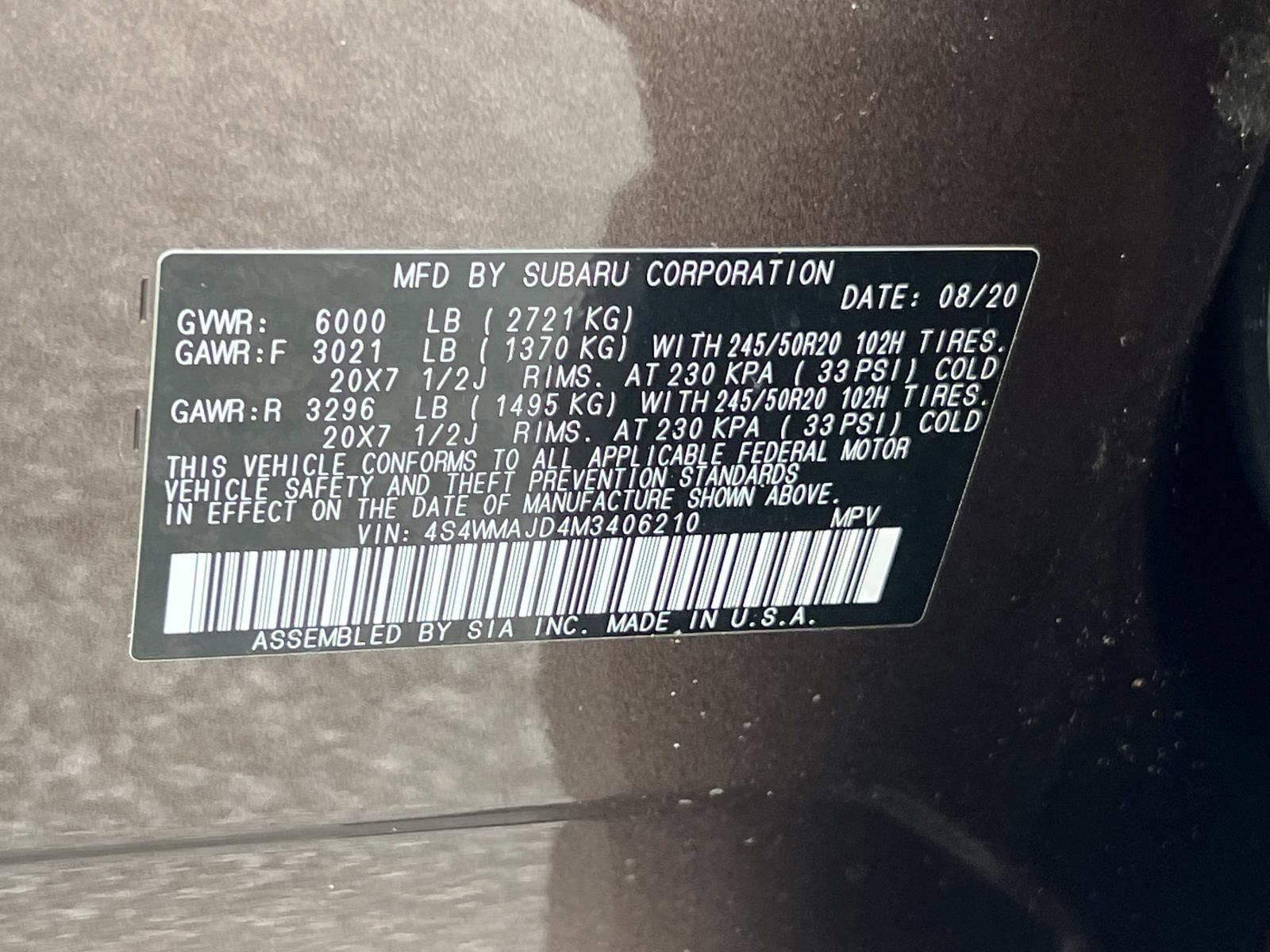 Used 2021 Subaru Ascent Limited w/ Popular Package #2A AWD/4WD image 34