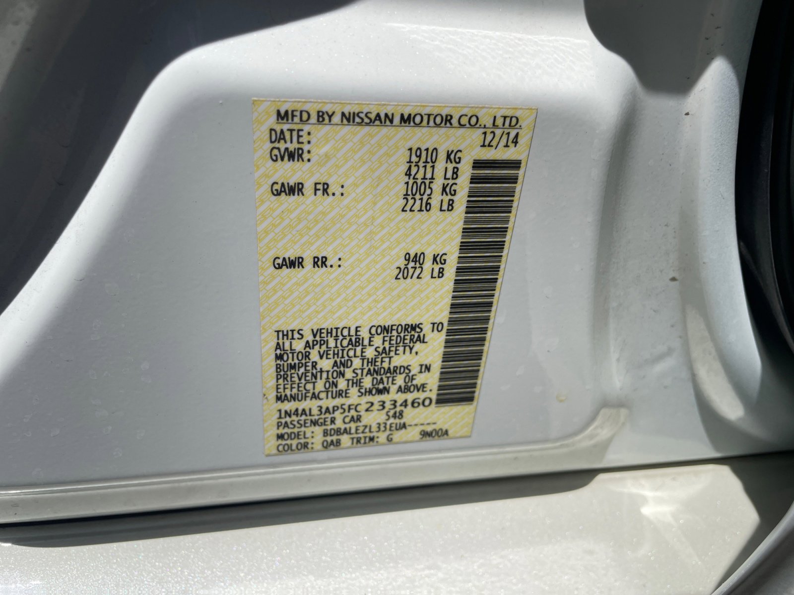 Used 2015 Nissan Altima 2.5 S w/ Power Driver Seat Package FWD image 34