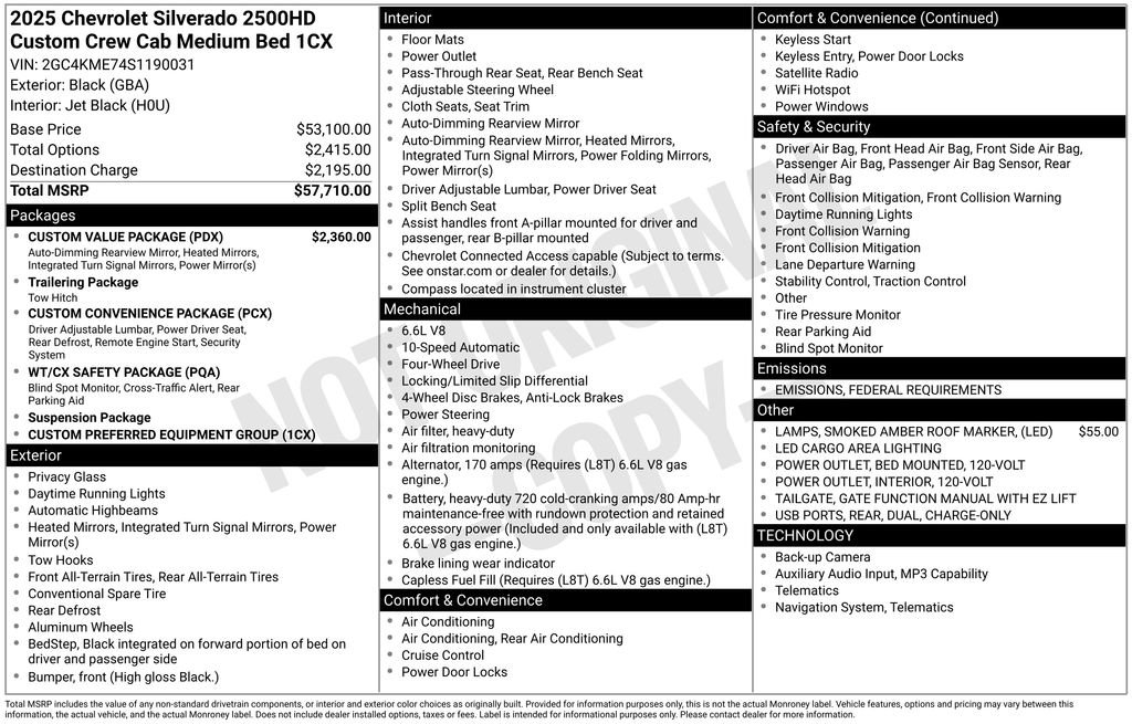 Used 2025 Chevrolet Silverado 2500 Custom w/ Custom Value Package image 6