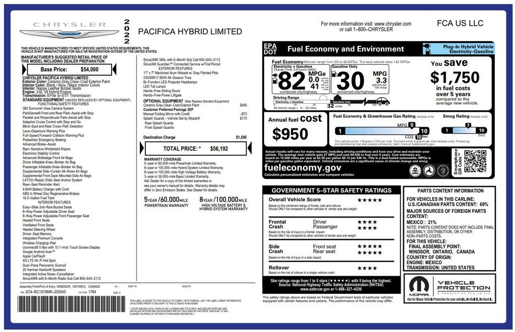 Used 2022 Chrysler Pacifica Limited image 4