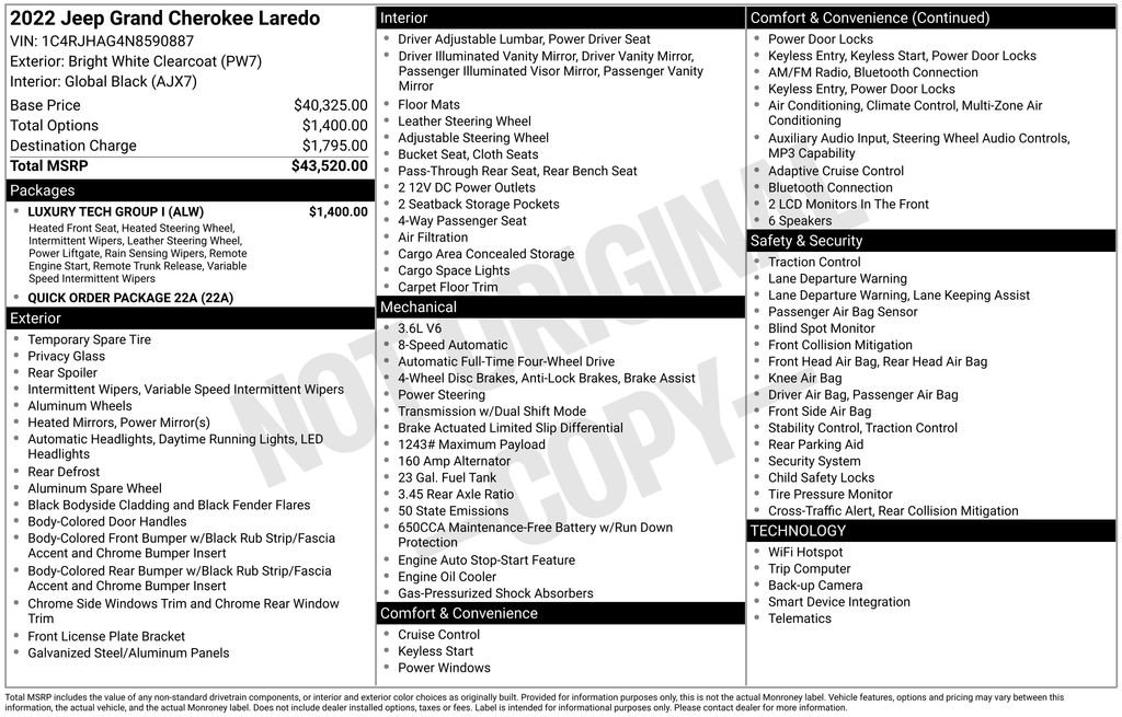 Certified 2022 Jeep Grand Cherokee Laredo w/ Luxury Tech Group I image 34