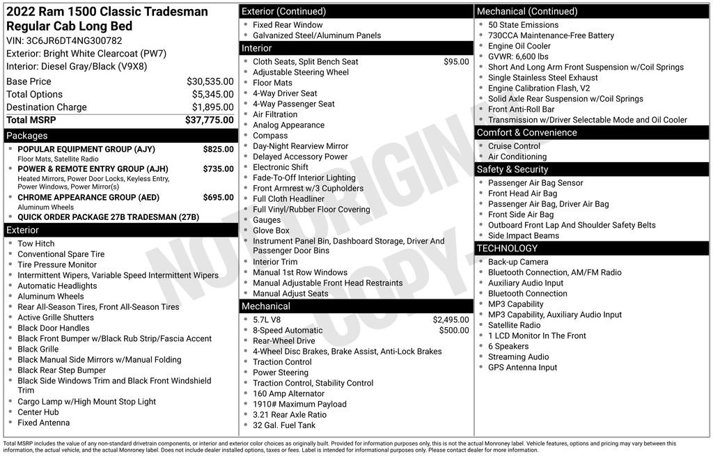 Used 2022 RAM 1500 Tradesman w/ Popular Equipment Group RWD image 42