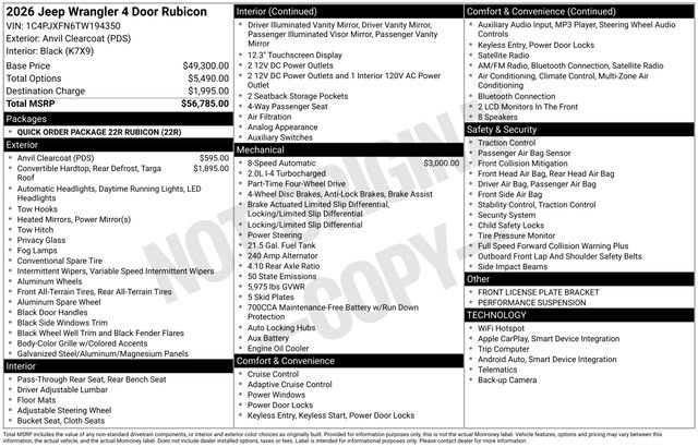Used 2026 Jeep Wrangler Unlimited Rubicon image 2