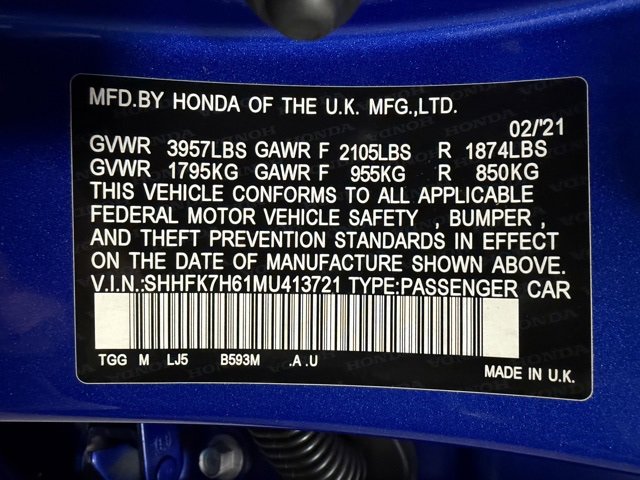 Used 2021 Honda Civic EX image 27