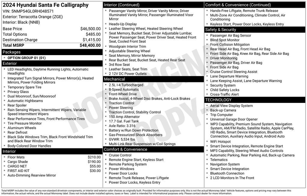 Used 2024 Hyundai Santa Fe Calligraphy FWD image 7