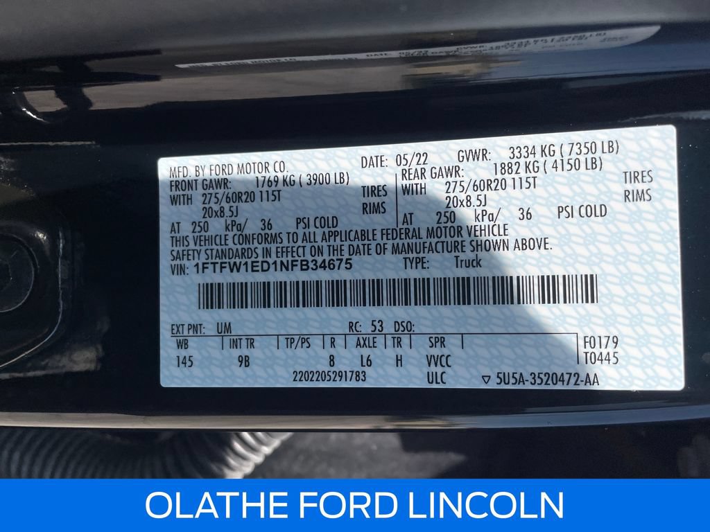 Certified 2022 Ford F150 Platinum w/ Equipment Group 701A High AWD/4WD image 24
