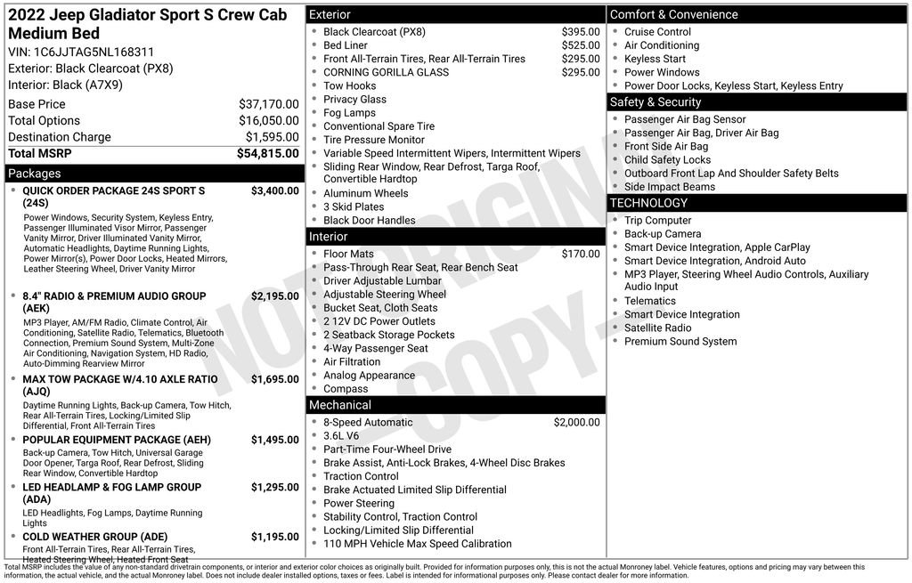Used 2022 Jeep Gladiator Sport AWD/4WD image 6
