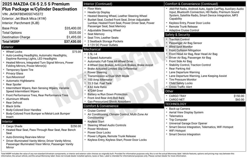 New 2025 MAZDA CX-5 AWD 2.5 S w/ Premium Plus Pkg image 6