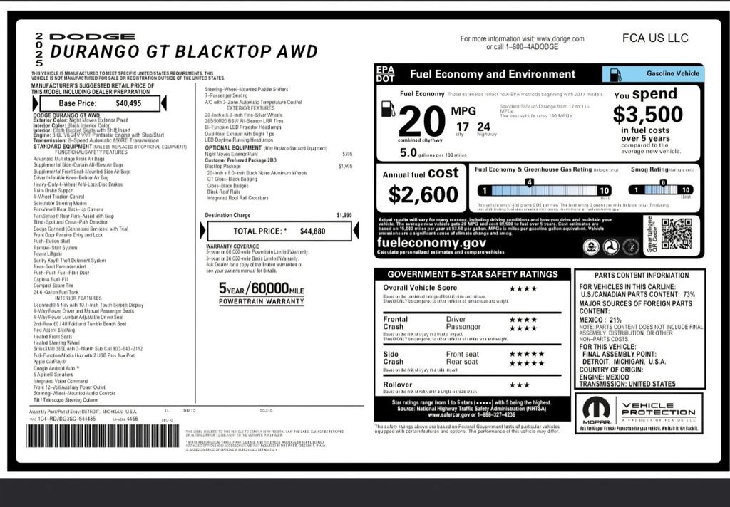 Used 2025 Dodge Durango GT w/ Blacktop Package AWD/4WD image 34