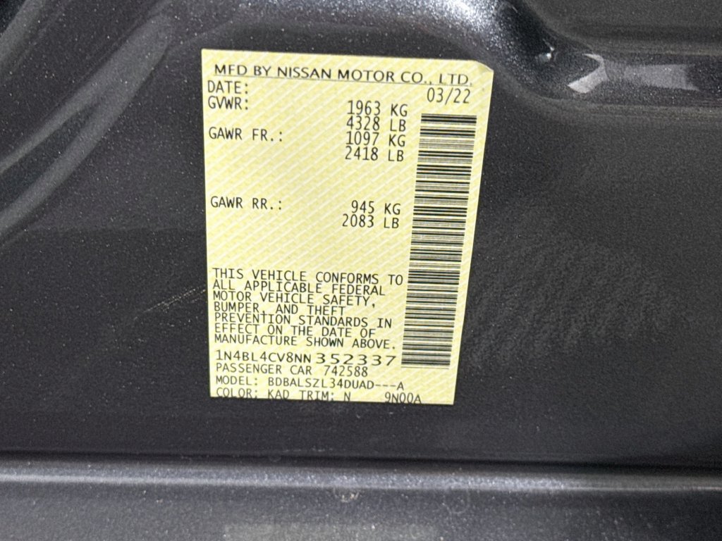 Used 2022 Nissan Altima 2.5 SR w/ Midnight Edition Package FWD image 35