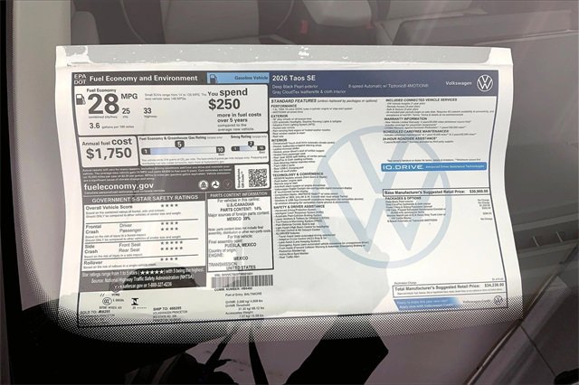 New 2026 Volkswagen Taos SE image 15