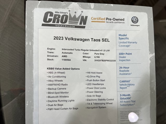 Certified 2023 Volkswagen Taos SEL image 40