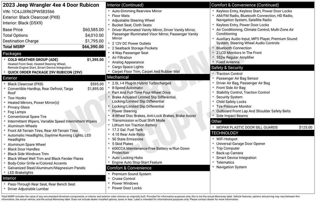 Used 2023 Jeep Wrangler Unlimited Rubicon 4xe w/ Cold Weather Group image 24