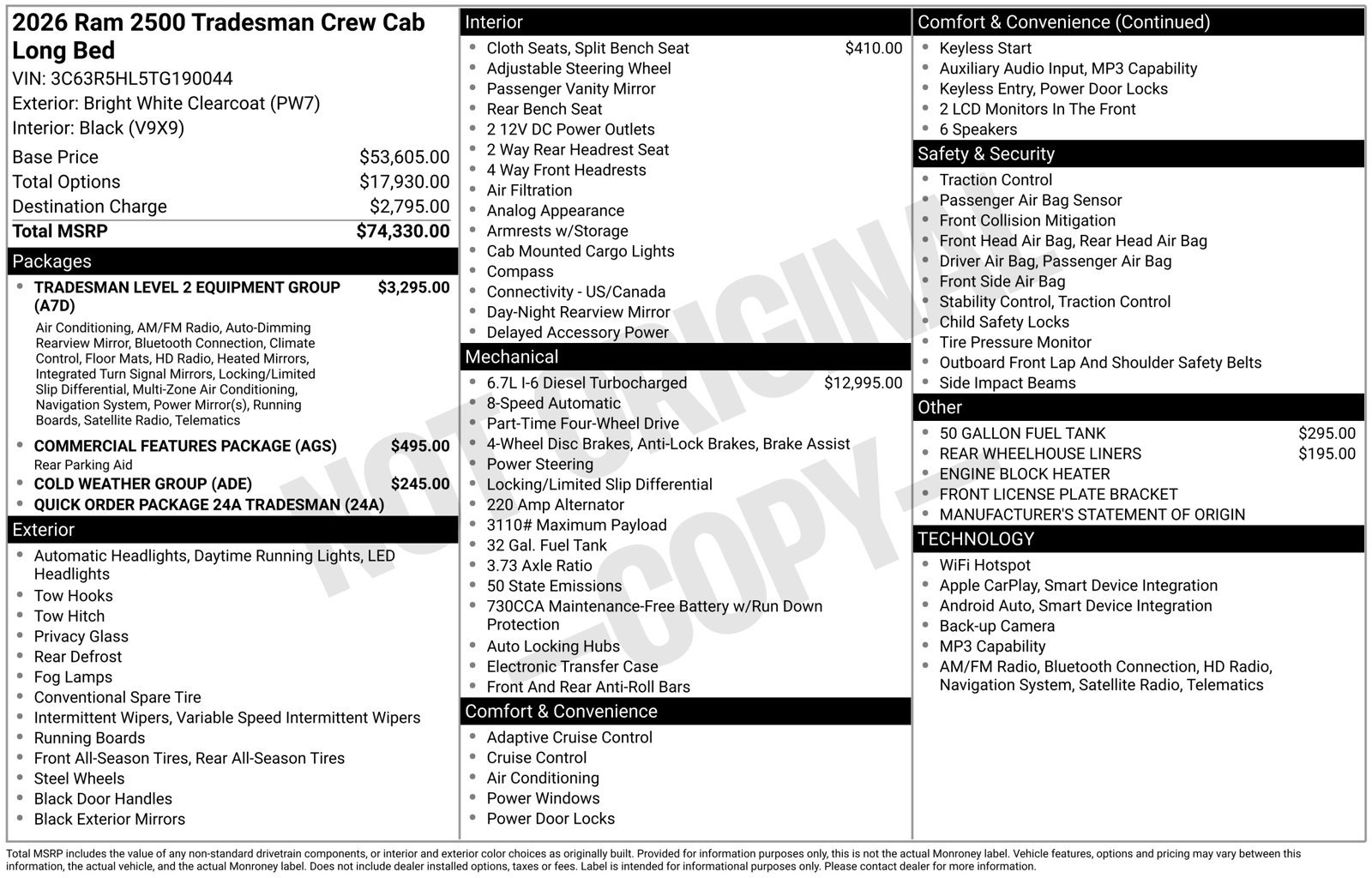 New 2026 RAM 2500 Tradesman AWD/4WD image 4