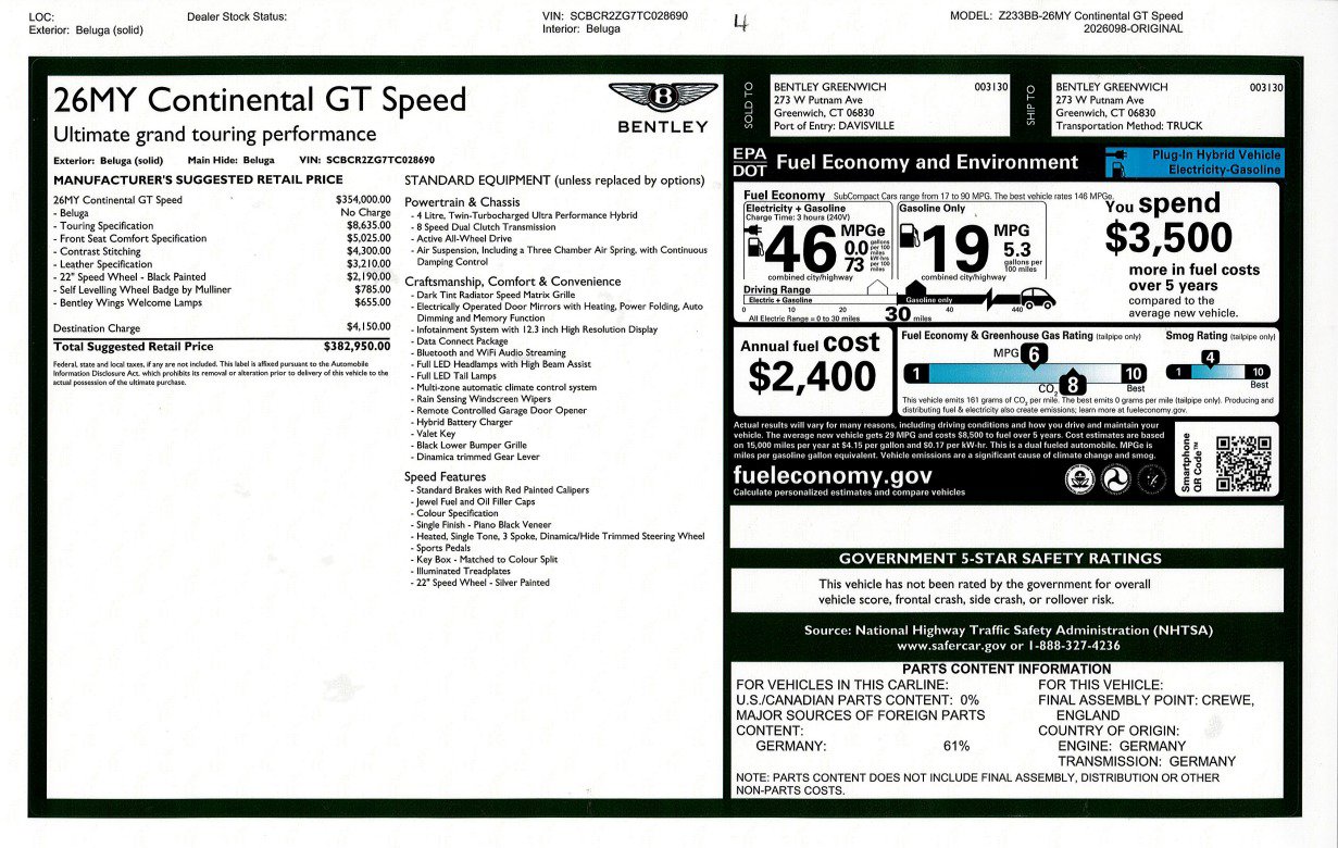 New 2026 Bentley Continental GT Speed AWD/4WD image 26