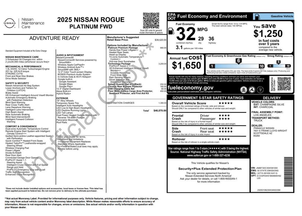 Used 2025 Nissan Rogue Platinum w/ Tech Package FWD image 5
