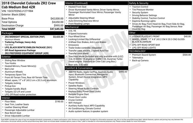 Used 2018 Chevrolet Colorado ZR2 w/ ZR2 Midnight Special Edition AWD/4WD image 57