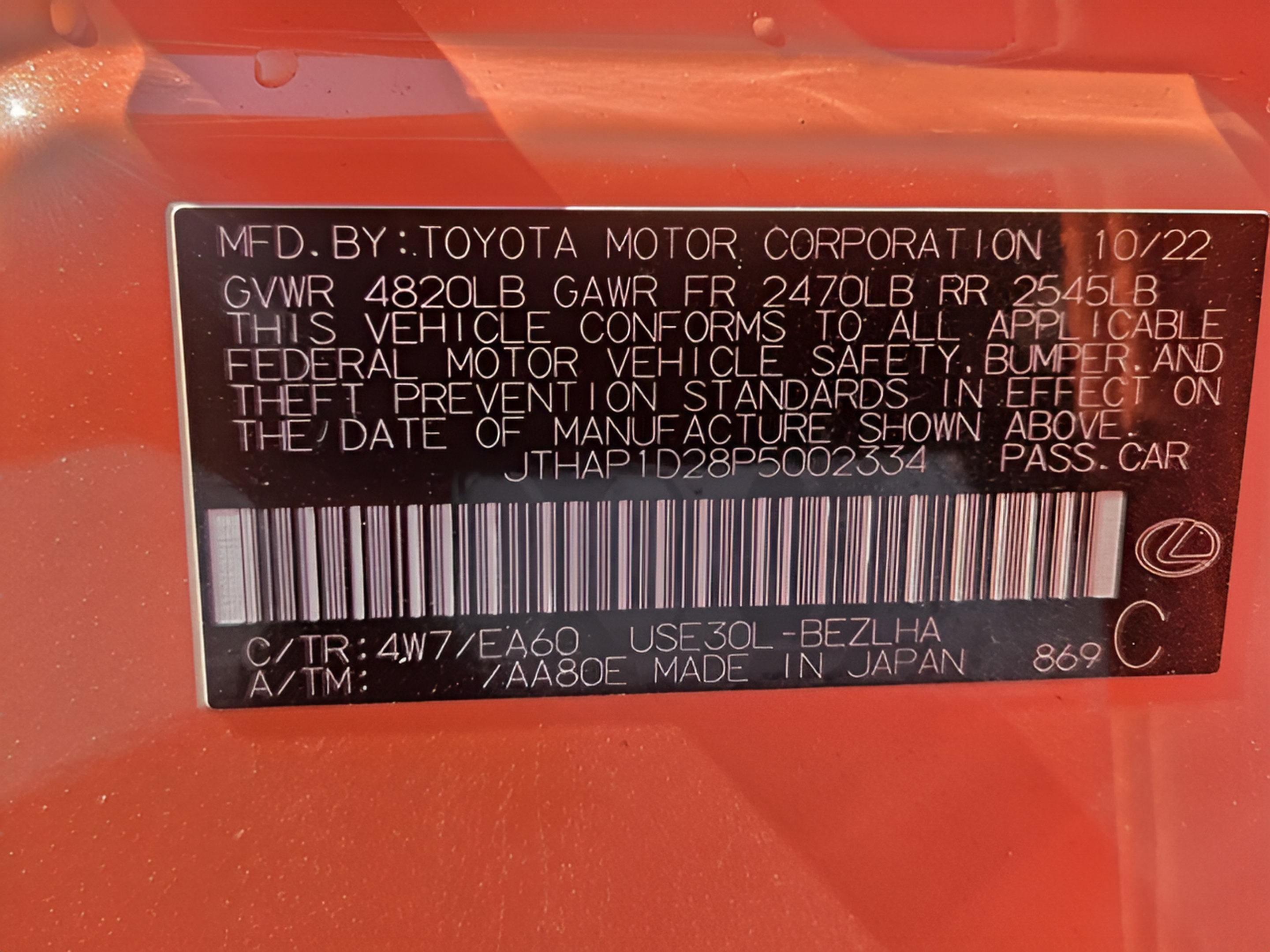 Used 2023 Lexus IS 500 w/ Special Appearance Package RWD image 32
