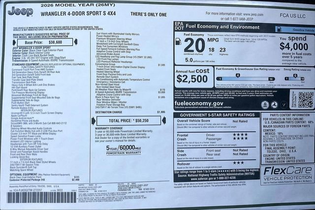 New 2026 Jeep Wrangler Sport S image 22