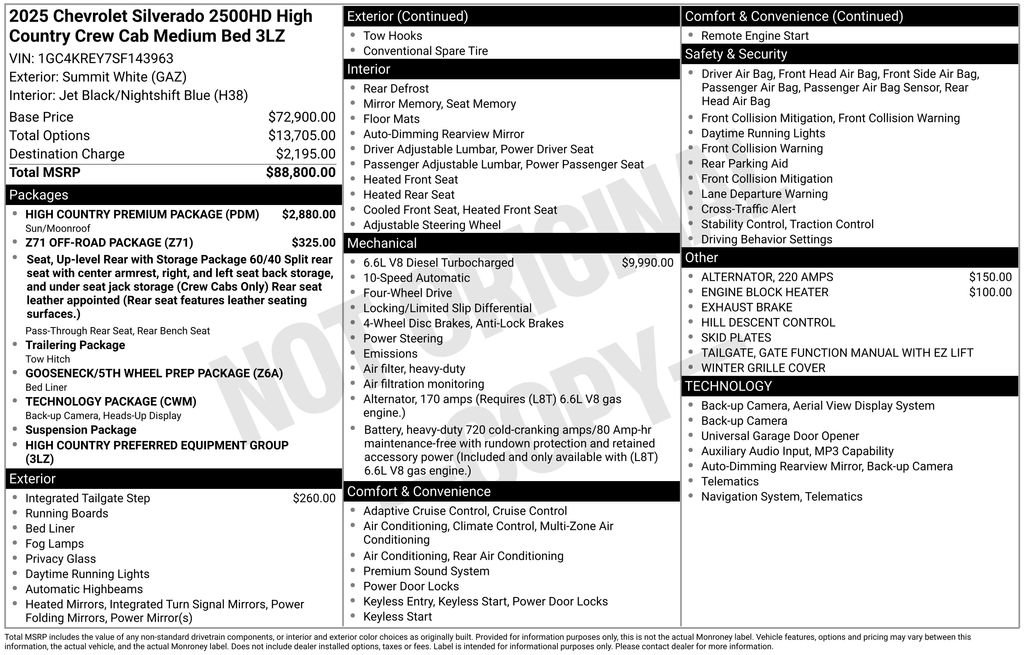 Used 2025 Chevrolet Silverado 2500 High Country w/ High Country Premium Package AWD/4WD image 6
