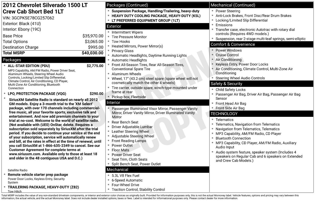 Used 2012 Chevrolet Silverado 1500 LT w/ All-Star Edition AWD/4WD image 47