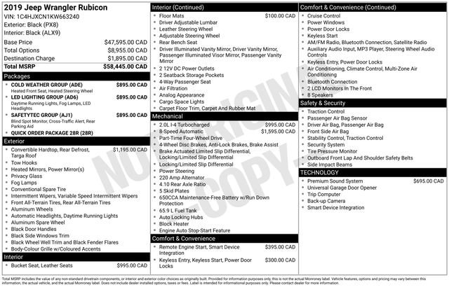 Used 2019 Jeep Wrangler Rubicon w/ Safetytec Group image 24