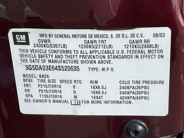 Used 2004 Buick Rendezvous 2WD w/ CXL Preferred Equipment Group image 26