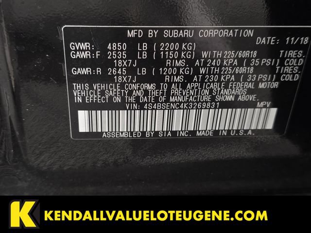 Used 2019 Subaru Outback 3.6R Limited AWD/4WD image 10