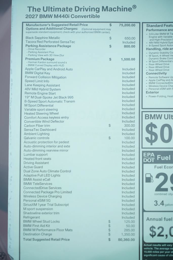 New 2027 BMW M440i Convertible w/ Premium Package RWD image 10