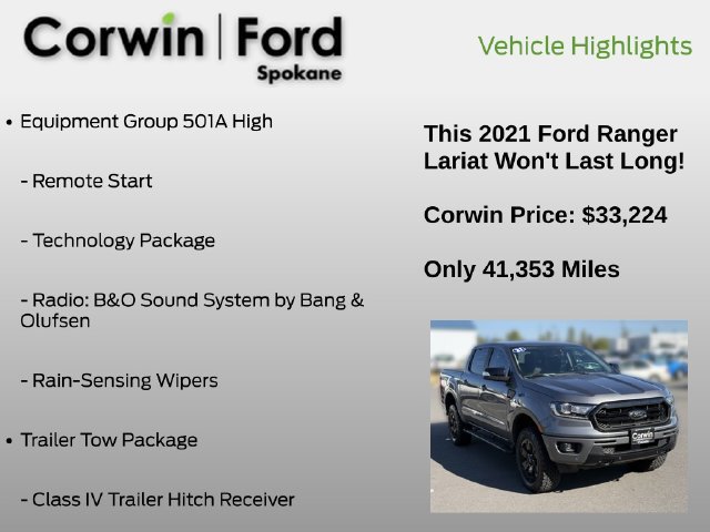 Certified 2021 Ford Ranger Lariat w/ Equipment Group 501A High AWD/4WD image 7