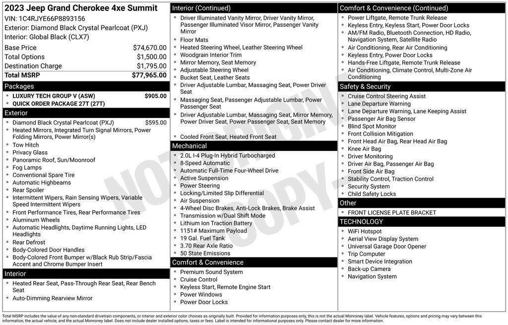 Used 2023 Jeep Grand Cherokee Summit w/ Luxury Tech Group V image 35