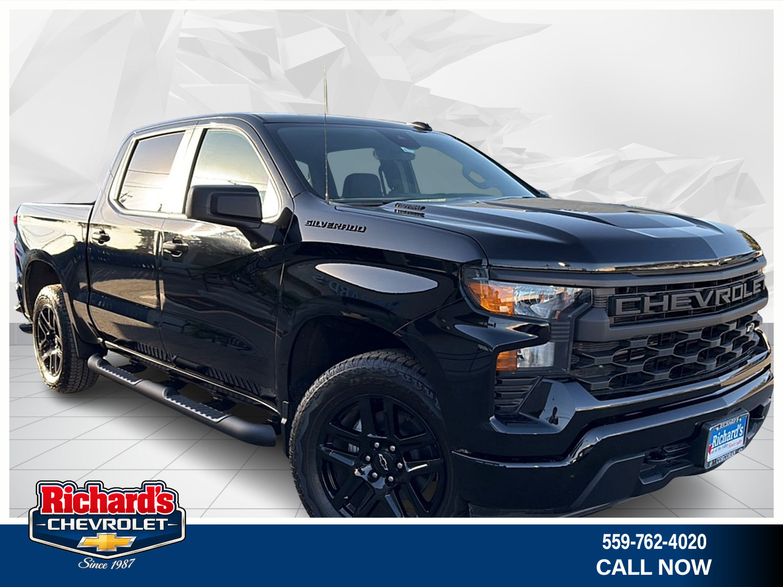 New 2026 Chevrolet Silverado 1500 Custom w/ Turbomax Blackout Package RWD image 1