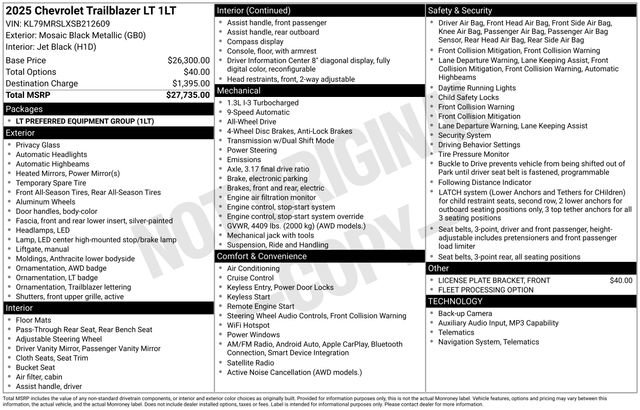 Used 2025 Chevrolet TrailBlazer LT AWD/4WD image 15
