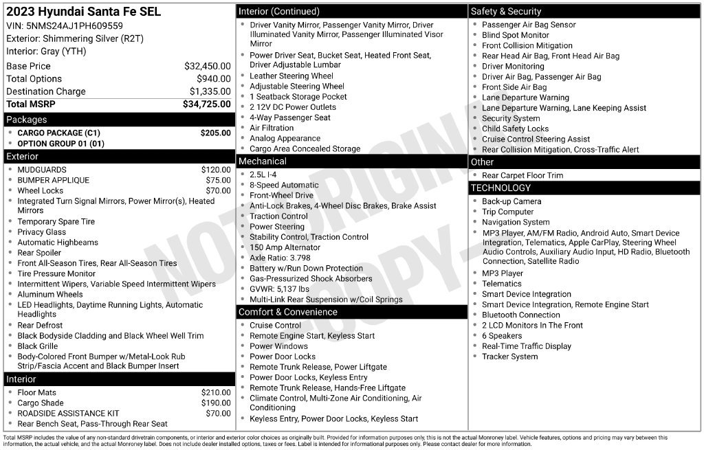 Certified 2023 Hyundai Santa Fe SEL w/ Cargo Package FWD image 5