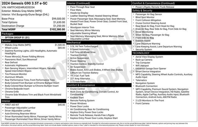 Used 2024 Genesis G90 3.5T AWD/4WD image 10