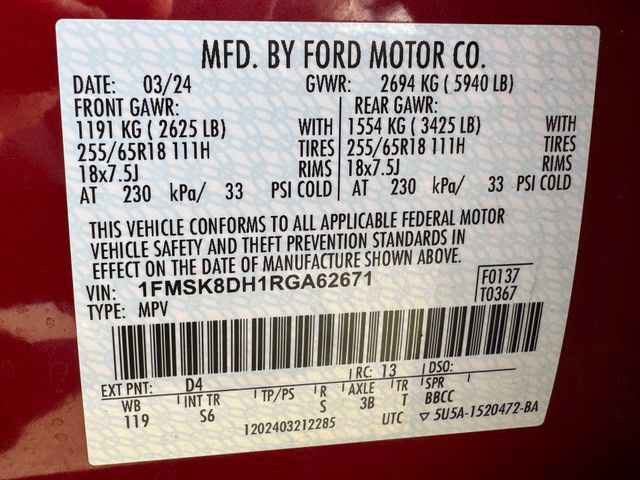 Used 2024 Ford Explorer XLT w/ Equipment Group 202A AWD/4WD image 29