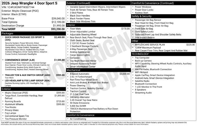 New 2026 Jeep Wrangler Unlimited Sport AWD/4WD image 40