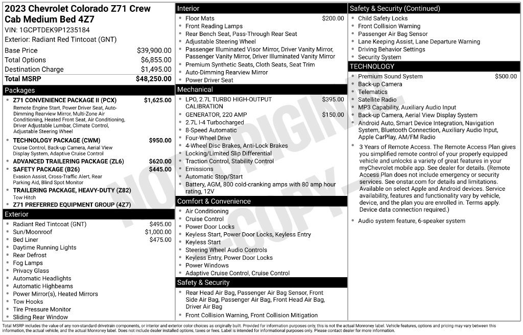 Used 2023 Chevrolet Colorado Z71 w/ Z71 Convenience Package 2 AWD/4WD image 2