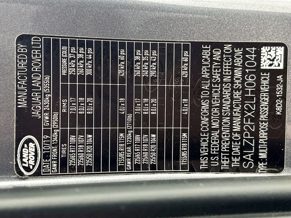 Used 2020 Land Rover Range Rover Evoque SE image 34